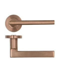 Zoo Hardware serie Varese deurkruk met rond rozet, PVD-Bronze