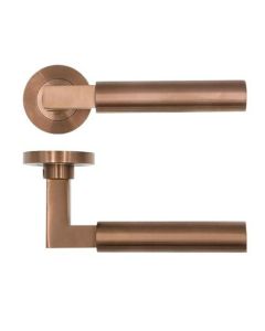 Zoo Hardware serie Garda deurkruk met rond rozet, PVD-Bronze