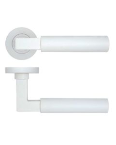 Zoo Hardware serie Garda deurkruk met rond rozet, Wit poedercoat