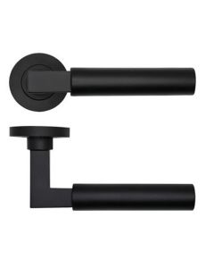 Zoo Hardware serie Garda deurkruk met rond rozet, Zwart poedercoat