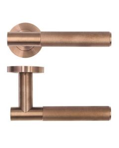 Zoo Hardware serie Orta deurkruk met rond rozet, PVD-Bronze