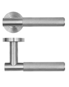 Zoo Hardware serie Orta deurkruk met rond rozet, RVS-geborsteld