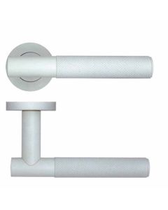 Zoo Hardware serie Orta deurkruk met rond rozet, Wit poedercoat