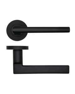 Zoo Hardware serie Varese deurkruk met rond rozet, Zwart poedercoat